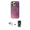 MARSİLYAN™- iPhone 13 Pro Max Kılıf Siluet Modern Koleksiyonu - Şeffaf 360 Full Body Arka Koruyucu + Pers Alüminyum Kamera Lens - SABE