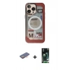 MARSİLYAN™- iPhone 13 Pro Max Kılıf Siluet Modern Koleksiyonu - Şeffaf 360 Full Body Arka Koruyucu + Turuncu Renkli Kamera Lens Koruma Cam