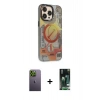 MARSİLYAN™- iPhone 13 Pro Max Kılıf Siluet Modern Koleksiyonu - Şeffaf 360 Full Body Arka Koruyucu + Neon Fosforlu Kamera Lens - YL