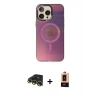 MARSİLYAN™- iPhone 13 Pro Max Kılıf Siluet Modern Koleksiyonu - Şeffaf Maxco Cam Ekran Koruyucu + Gold Raze Metal Kamera Lens