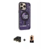 MARSİLYAN™- iPhone 13 Pro Max Kılıf Siluet Modern Koleksiyonu - Şeffaf Maxco Cam Ekran Koruyucu + Gold Raze Metal Kamera Lens