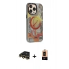 MARSİLYAN™- iPhone 13 Pro Max Kılıf Siluet Modern Koleksiyonu - Şeffaf Maxco Cam Ekran Koruyucu + Gold Raze Metal Kamera Lens