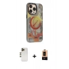 MARSİLYAN™- iPhone 13 Pro Max Kılıf Siluet Modern Koleksiyonu - Şeffaf Maxco Cam Ekran Koruyucu + Shine Kamera Lens - GD