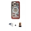 MARSİLYAN™- iPhone 13 Pro Max Kılıf Siluet Modern Koleksiyonu - Şeffaf Maxco Cam Ekran Koruyucu + Lacivert Pers Alüminyum Kamera Lens