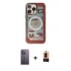 MARSİLYAN™- iPhone 13 Pro Max Kılıf Siluet Modern Koleksiyonu - Şeffaf Maxco Cam Ekran Koruyucu + Neon Fosforlu Kamera Lens - BZ