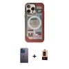 MARSİLYAN™- iPhone 13 Pro Max Kılıf Siluet Modern Koleksiyonu - Şeffaf Maxco Cam Ekran Koruyucu + Neon Fosforlu Kamera Lens - MI