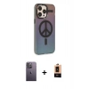 MARSİLYAN™- iPhone 13 Pro Max Kılıf Siluet Modern Koleksiyonu - Şeffaf Maxco Cam Ekran Koruyucu + Neon Fosforlu Kamera Lens - BZ