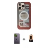 MARSİLYAN™- iPhone 13 Pro Max Kılıf Siluet Modern Koleksiyonu - Şeffaf Maxco Cam Ekran Koruyucu + Neon Fosforlu Kamera Lens - YL