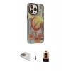 MARSİLYAN™- iPhone 13 Pro Max Kılıf Siluet Modern Koleksiyonu - Şeffaf Maxco Cam Ekran Koruyucu + Pers Alüminyum Kamera Lens - GD