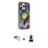 MARSİLYAN™- iPhone 13 Pro Max Kılıf Siluet Modern Koleksiyonu - Şeffaf Maxco Cam Ekran Koruyucu + Pers Alüminyum Kamera Lens - GI
