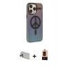 MARSİLYAN™- iPhone 13 Pro Max Kılıf Siluet Modern Koleksiyonu - Şeffaf Maxco Cam Ekran Koruyucu + Rainbow Kamera Lens Koruma Cam - BZ