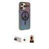 MARSİLYAN™- iPhone 13 Pro Max Kılıf Siluet Modern Koleksiyonu - Şeffaf Maxco Cam Ekran Koruyucu + Rainbow Kamera Lens Koruma Cam - KI