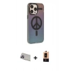 MARSİLYAN™- iPhone 13 Pro Max Kılıf Siluet Modern Koleksiyonu - Şeffaf Maxco Cam Ekran Koruyucu + Rainbow Kamera Lens Koruma Cam - MR