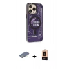MARSİLYAN™- iPhone 13 Pro Max Kılıf Siluet Modern Koleksiyonu - Şeffaf Maxco Cam Ekran Koruyucu + Renkli Kamera Lens Koruma Cam - YL