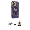 MARSİLYAN™- iPhone 13 Pro Max Kılıf Siluet Modern Koleksiyonu - Şeffaf Maxco Cam Ekran Koruyucu + Renkli Kamera Lens Koruma Cam - PE