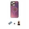 MARSİLYAN™- iPhone 13 Pro Max Kılıf Siluet Modern Koleksiyonu - Şeffaf Maxco Cam Ekran Koruyucu + Shine Kamera Lens Koruma Cam - PE