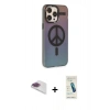MARSİLYAN™- iPhone 13 Pro Max Kılıf Siluet Modern Koleksiyonu - Şeffaf Pasifik Cam Ekran Koruyucu + Pers Alüminyum Kamera Lens - GI