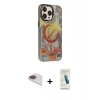 MARSİLYAN™- iPhone 13 Pro Max Kılıf Siluet Modern Koleksiyonu - Şeffaf Pasifik Cam Ekran Koruyucu + Pers Alüminyum Kamera Lens - GI