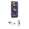 MARSİLYAN™- iPhone 13 Pro Max Kılıf Siluet Modern Koleksiyonu - Şeffaf Pasifik Cam Ekran Koruyucu + Pers Alüminyum Kamera Lens - GI