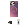 MARSİLYAN™- iPhone 13 Pro Max Kılıf Siluet Modern Koleksiyonu - Şeffaf Pasifik Cam Ekran Koruyucu + Raze Metal Kamera Lens - GD