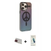 MARSİLYAN™- iPhone 13 Pro Max Kılıf Siluet Modern Koleksiyonu - Şeffaf Pasifik Cam Ekran Koruyucu + Rainbow Kamera Lens Koruma Cam - KI