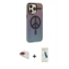 MARSİLYAN™- iPhone 13 Pro Max Kılıf Siluet Modern Koleksiyonu - Şeffaf Pasifik Cam Ekran Koruyucu + Pers Alüminyum Kamera Lens - KI