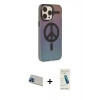 MARSİLYAN™- iPhone 13 Pro Max Kılıf Siluet Modern Koleksiyonu - Şeffaf Pasifik Cam Ekran Koruyucu + Rainbow Kamera Lens Koruma Cam - MI