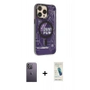 MARSİLYAN™- iPhone 13 Pro Max Kılıf Siluet Modern Koleksiyonu - Şeffaf Pasifik Cam Ekran Koruyucu + Neon Fosforlu Kamera Lens - BZ
