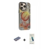 MARSİLYAN™- iPhone 13 Pro Max Kılıf Siluet Modern Koleksiyonu - Şeffaf Pasifik Cam Ekran Koruyucu + Renkli Kamera Lens Koruma Cam - PE