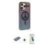 MARSİLYAN™- iPhone 13 Pro Max Kılıf Siluet Modern Koleksiyonu - Şeffaf Pasifik Cam Ekran Koruyucu + Renkli Kamera Lens Koruma Cam - PE