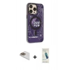 MARSİLYAN™- iPhone 13 Pro Max Kılıf Siluet Modern Koleksiyonu - Şeffaf Pasifik Cam Ekran Koruyucu + Pers Alüminyum Kamera Lens - GD