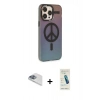 MARSİLYAN™- iPhone 13 Pro Max Kılıf Siluet Modern Koleksiyonu - Şeffaf Pasifik Cam Ekran Koruyucu + Pers Alüminyum Kamera Lens - SABE