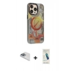 MARSİLYAN™- iPhone 13 Pro Max Kılıf Siluet Modern Koleksiyonu - Şeffaf Pasifik Cam Ekran Koruyucu + Pers Alüminyum Kamera Lens - SABE