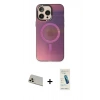MARSİLYAN™- iPhone 13 Pro Max Kılıf Siluet Modern Koleksiyonu - Şeffaf Pasifik Cam Ekran Koruyucu + Rainbow Kamera Lens Koruma Cam - REGD
