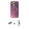 MARSİLYAN™- iPhone 13 Pro Max Kılıf Siluet Modern Koleksiyonu - Şeffaf Pasifik Cam Ekran Koruyucu + Renkli Kamera Lens Koruma Cam - SI