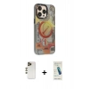MARSİLYAN™- iPhone 13 Pro Max Kılıf Siluet Modern Koleksiyonu - Şeffaf Pasifik Cam Ekran Koruyucu + Shine Kamera Lens - GD