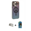 MARSİLYAN™- iPhone 13 Pro Max Kılıf Siluet Modern Koleksiyonu - Siyah 18D Cam Ekran Koruyucu + Rainbow Kamera Lens Koruma Cam - REGD