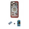 MARSİLYAN™- iPhone 13 Pro Max Kılıf Siluet Modern Koleksiyonu - Siyah 18D Cam Ekran Koruyucu + Shine Kamera Lens Koruma Cam - PE