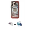 MARSİLYAN™- iPhone 13 Pro Max Kılıf Siluet Modern Koleksiyonu - Siyah 3D Antistatik Cam Ekran Koruyucu + Pers Alüminyum Kamera Lens - GI