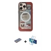 MARSİLYAN™- iPhone 13 Pro Max Kılıf Siluet Modern Koleksiyonu - Siyah 3D Antistatik Cam Ekran Koruyucu + Renkli Kamera Lens Koruma Cam - SI