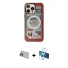 MARSİLYAN™- iPhone 13 Pro Max Kılıf Siluet Modern Koleksiyonu - Siyah 3D Antistatik Cam Ekran Koruyucu + Rainbow Kamera Lens Koruma Cam - MR