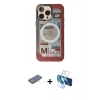 MARSİLYAN™- iPhone 13 Pro Max Kılıf Siluet Modern Koleksiyonu - Siyah 3D Antistatik Cam Ekran Koruyucu + Renkli Kamera Lens Koruma Cam - PE