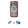 MARSİLYAN™- iPhone 13 Pro Max Kılıf Siluet Modern Koleksiyonu - Siyah 3D Antistatik Cam Ekran Koruyucu + Shine Kamera Lens Koruma Cam - PE