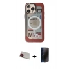 MARSİLYAN™- iPhone 13 Pro Max Kılıf Siluet Modern Koleksiyonu - Siyah 3D Antistatik Hayalet Cam Ekran Koruyucu + Rainbow Kamera Lens Koruma Cam - KI