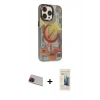 MARSİLYAN™- iPhone 13 Pro Max Kılıf Siluet Modern Koleksiyonu - Siyah 6D Mat Seramik Hayalet Nano Ekran Koruyucu + Rainbow Kamera Lens Koruma Cam - KI