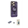 MARSİLYAN™- iPhone 13 Pro Max Kılıf Siluet Modern Koleksiyonu - Siyah 6D Mat Seramik Hayalet Nano Ekran Koruyucu + Renkli Kamera Lens Koruma Cam - MI
