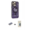 MARSİLYAN™- iPhone 13 Pro Max Kılıf Siluet Modern Koleksiyonu - Siyah 6D Mat Seramik Hayalet Nano Ekran Koruyucu + Renkli Kamera Lens Koruma Cam - SI