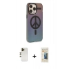 MARSİLYAN™- iPhone 13 Pro Max Kılıf Siluet Modern Koleksiyonu - Siyah 6D Mat Seramik Hayalet Nano Ekran Koruyucu + Shine Kamera Lens - GD