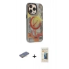 MARSİLYAN™- iPhone 13 Pro Max Kılıf Siluet Modern Koleksiyonu - Siyah 6D Mat Seramik Hayalet Nano Ekran Koruyucu + Renkli Kamera Lens Koruma Cam - SI