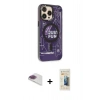 MARSİLYAN™- iPhone 13 Pro Max Kılıf Siluet Modern Koleksiyonu - Siyah 6D Mat Seramik Hayalet Nano Ekran Koruyucu + Pers Alüminyum Kamera Lens - GI
